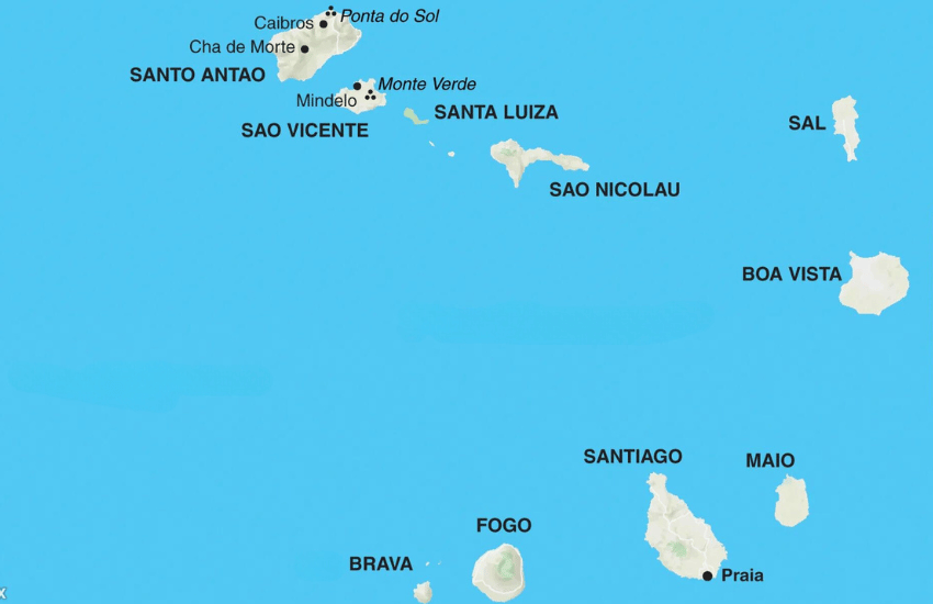 The various Cape Verde islands