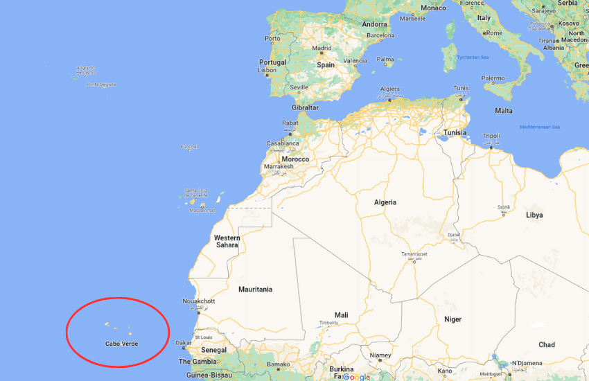 Map location Cape Verde islands (Cabo Verde)