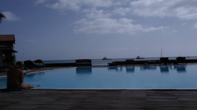 Relaxing at the pool