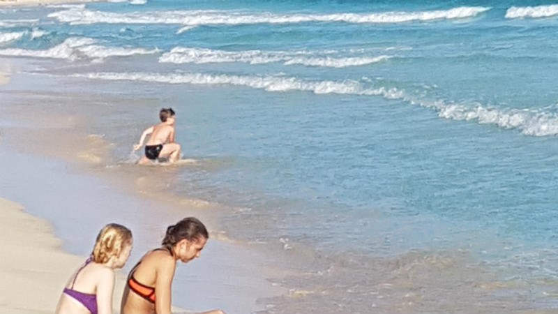Children playing at the beach in Cape Verde