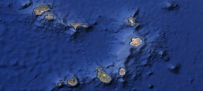 Radar photo of the Cape Verde Islands