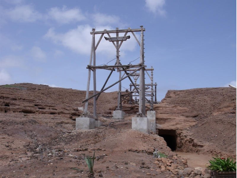 The cable car to transport the salt