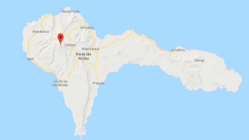 Location of Monte Gordo National Park on Sao Nicolau