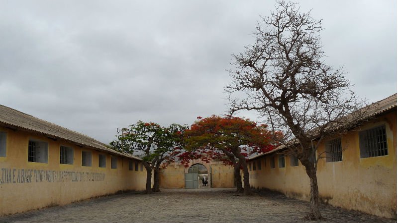 Courtyard of concentration camp Tarrafal