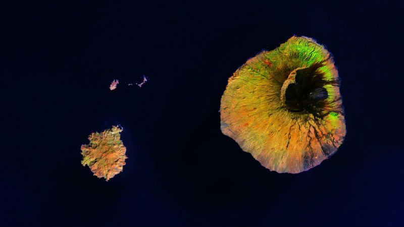 Fogo and Brava seen from space